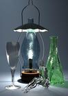 ランプとグラスとガラス瓶